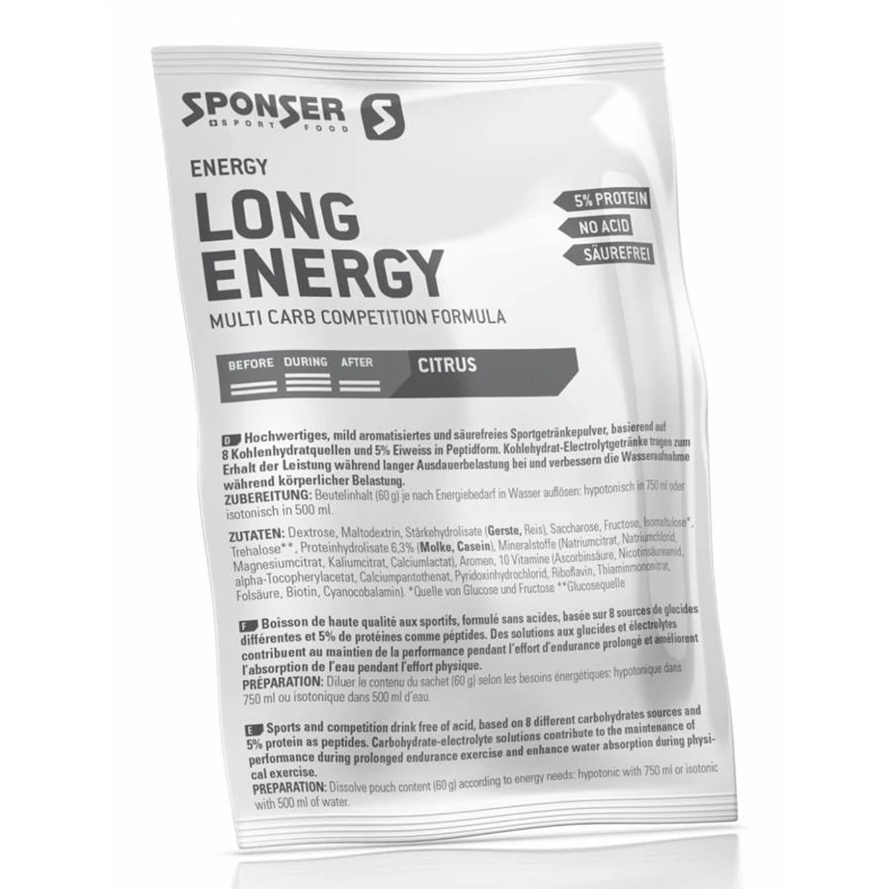 SPONSER Long Energy Sportital, 5% fehérjével, 60 g Citrus